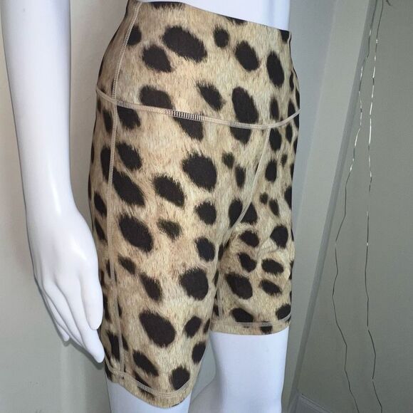 WeWoreWhat Leopard Biker Short in Tan - Picture 1 of 15